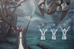 Shamanic Defense, oil on canvas, 120x100cm, 2025