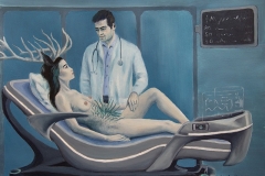 Examination, oil on paper, 29,7x42cm, 2026