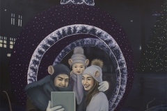 The Christmas selfie, oil on canvas, 110x110cm, 2020