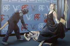 Glamour and Discourse, oil on canvas, 130x100cm, 2025